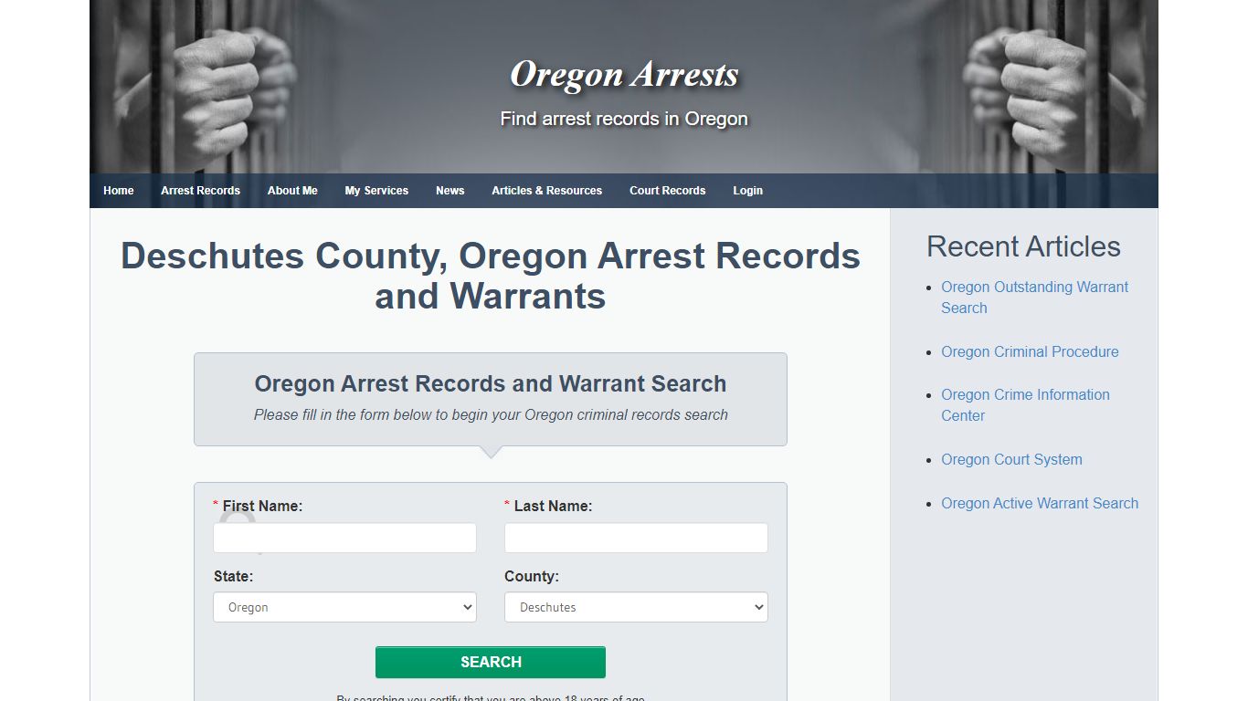 Deschutes County, Oregon Arrest Records and Warrants
