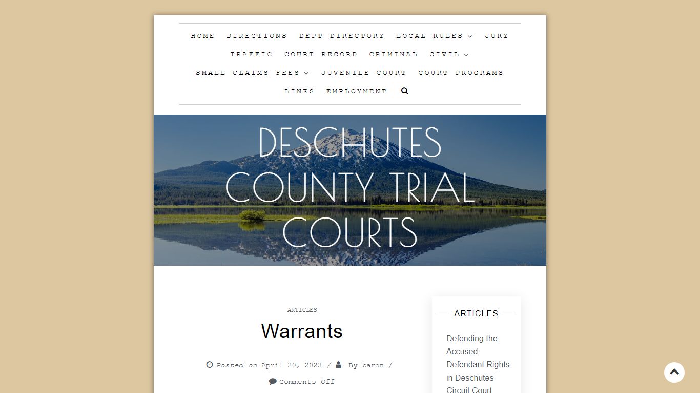 Warrants | DESCHUTES COUNTY TRIAL COURTS